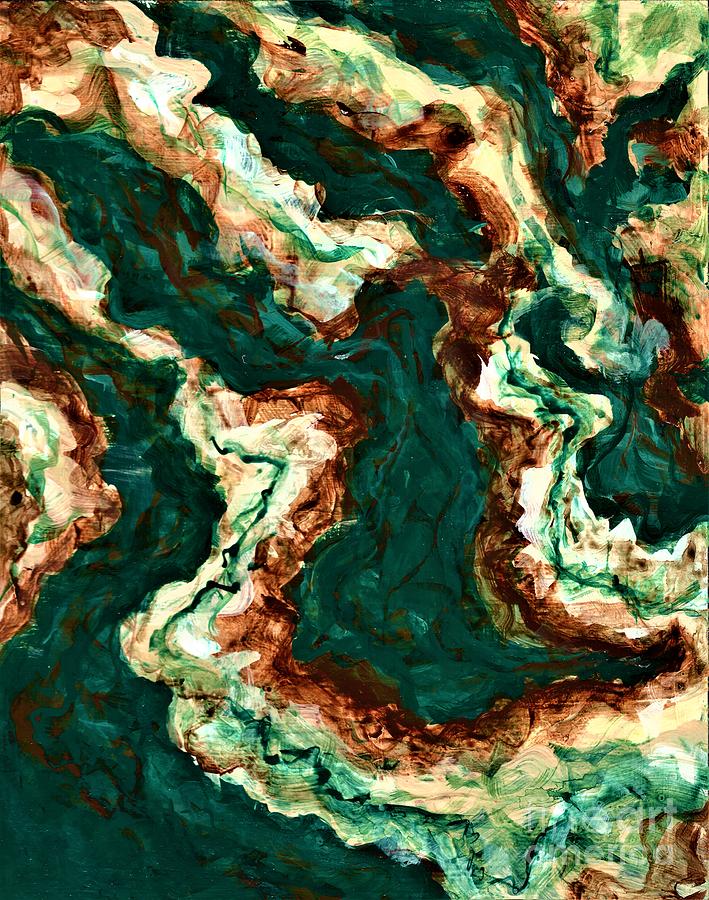 Marbelized Malachite  Painting by Allison Constantino