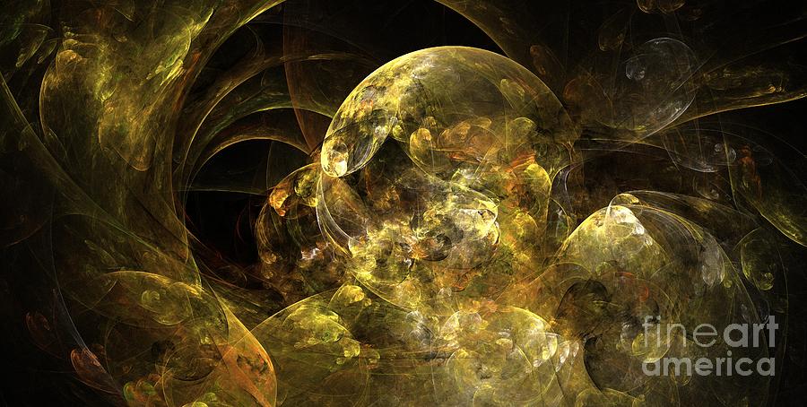 Abstract Digital Art - Marble Gold by Kim Sy Ok