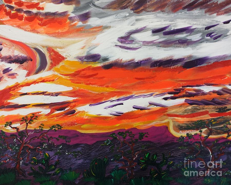 Marbled Desert Sky Painting by Joseph Anderson