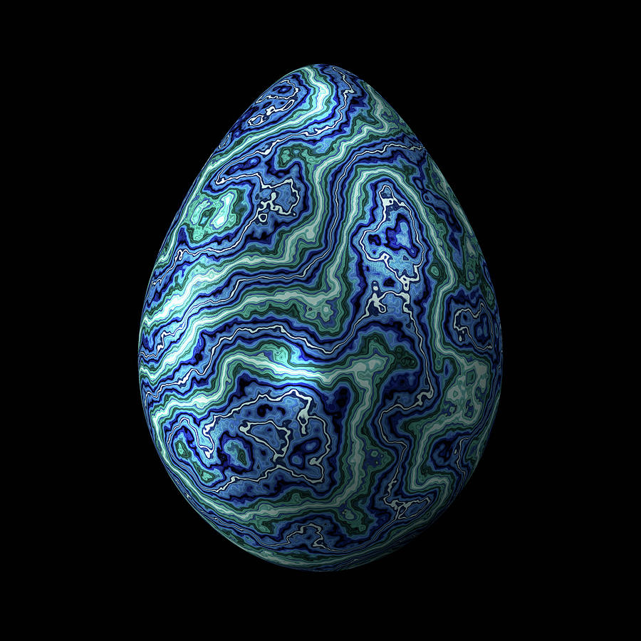 Marbled Matallic Turquoise Egg Digital Art by Hakon Soreide