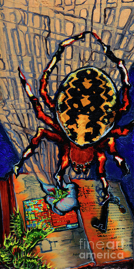 Marbled Orbweaver Painting by Emily McLaughlin