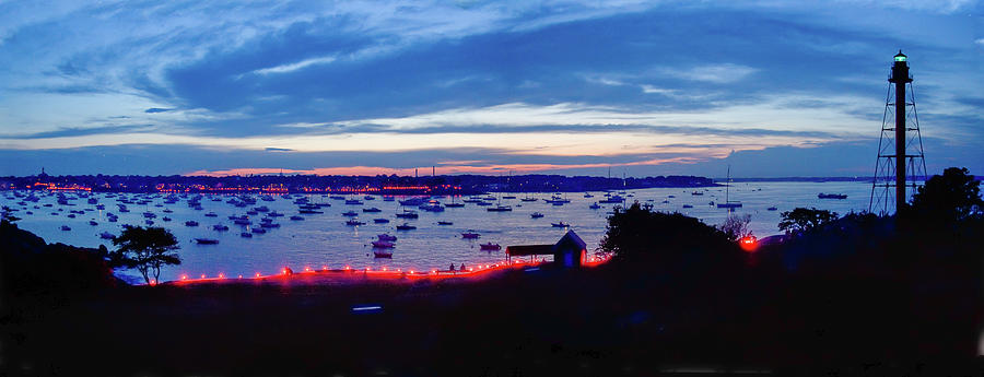 Marblehead Illumination in Panoramic Photograph by Jeff Folger