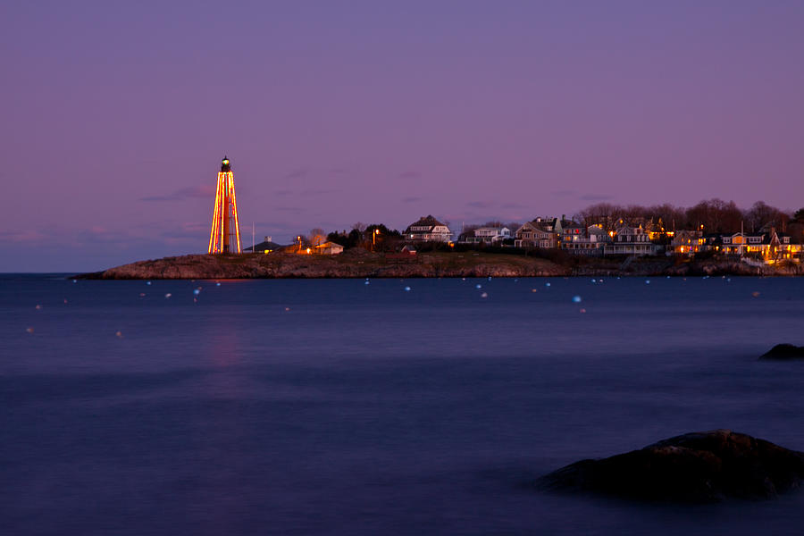 Marblehead Lighthouse Lit For Christmas Photograph