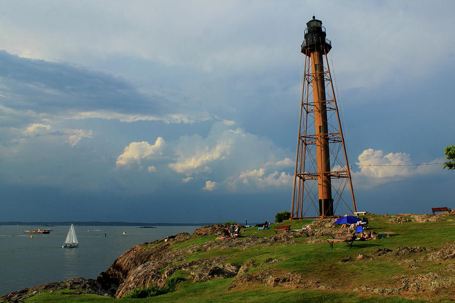 Marblehead Lighthouse Storm Clouds Photograph by John Burk