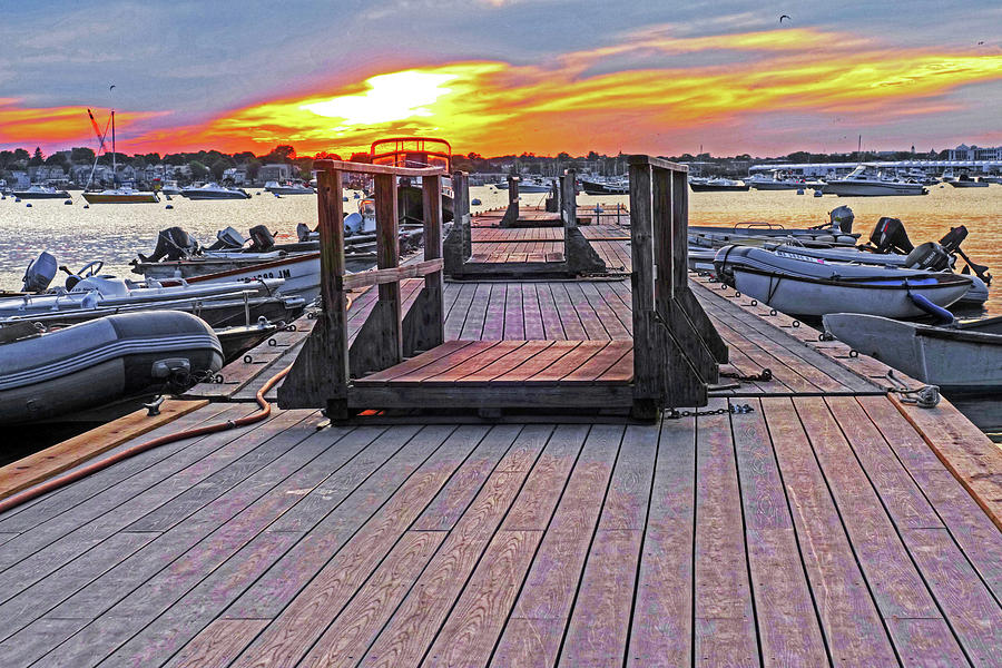 Marblehead MA Village Street Dock at Sunset Low Photograph by Toby McGuire
