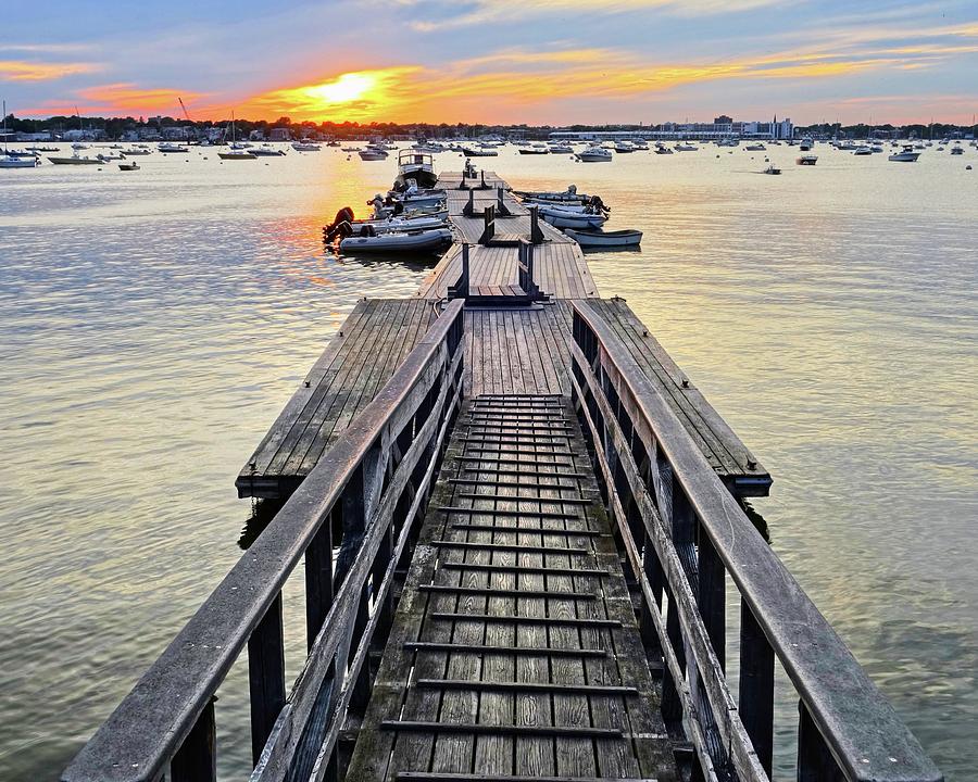 Marblehead MA Village Street Dock at Sunset Photograph by Toby McGuire