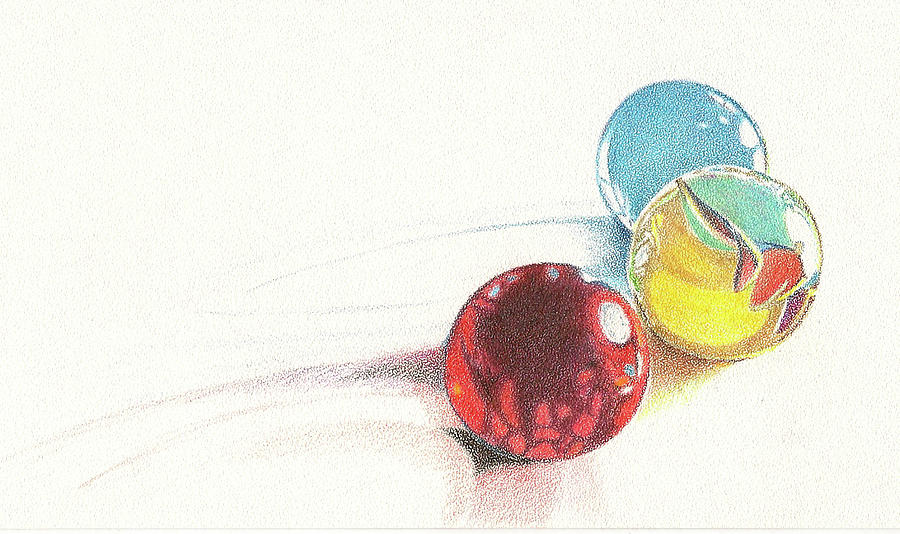 Marbles Challenge Drawing by Judith Angell Meyer - Fine Art America