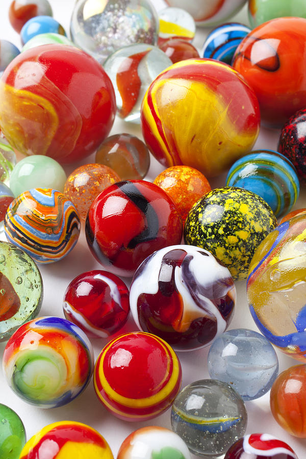 Toy Photograph - Marbles close up by Garry Gay