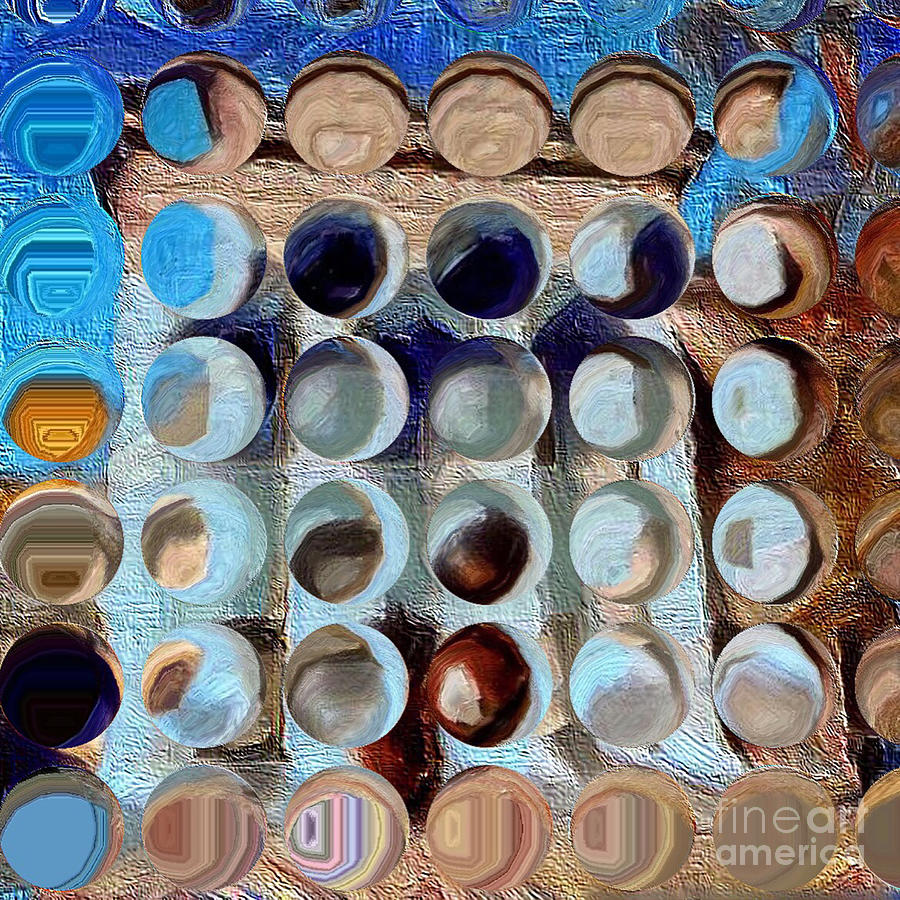 Abstract Digital Art - Marbles by Linda Ouellette