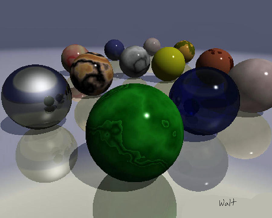 Toy Digital Art - Marbles by Walter Chamberlain