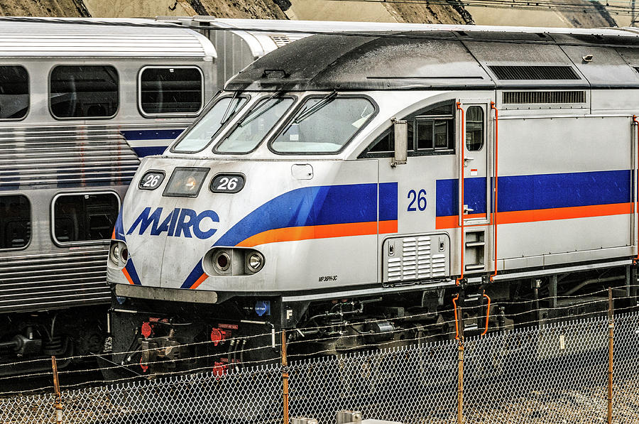 MARC Comuter Train outside Union Station, Washington Photograph by Mark Summerfield