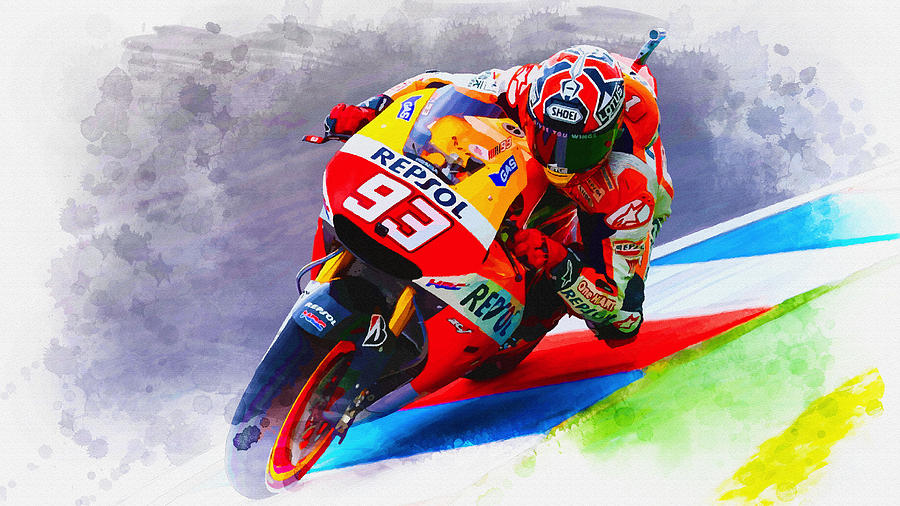 Abstract Digital Art - Marc Marquez get up close by Don Kuing