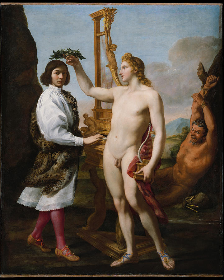 Marcantonio Pasqualini 16141691 Crowned by Apollo Painting by Andrea Sacchi