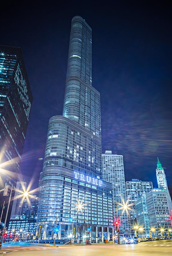 March 2017 Chicago Illinois Trump Tower skyscraper in downtown Photograph by Alex Grichenko