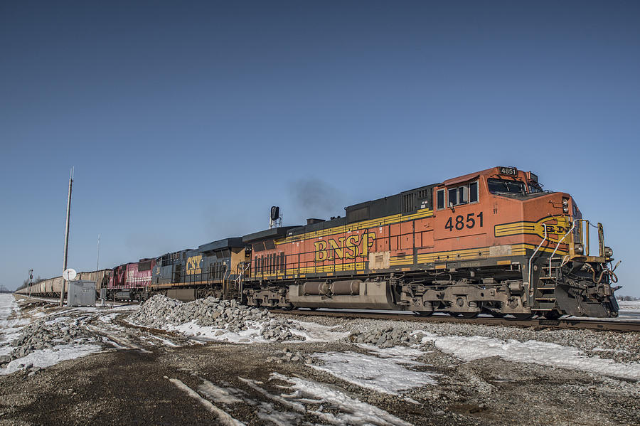March 7. 2015 - CSX loaded grain train G038 Photograph by Jim Pearson