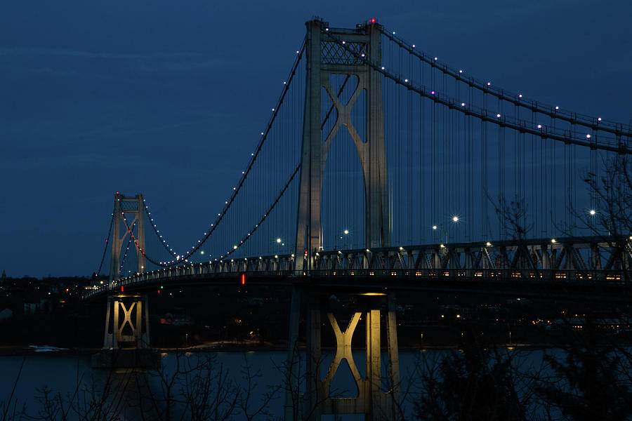 March Evening at the Mid-Hudson Bridge Photograph by Jeff Severson