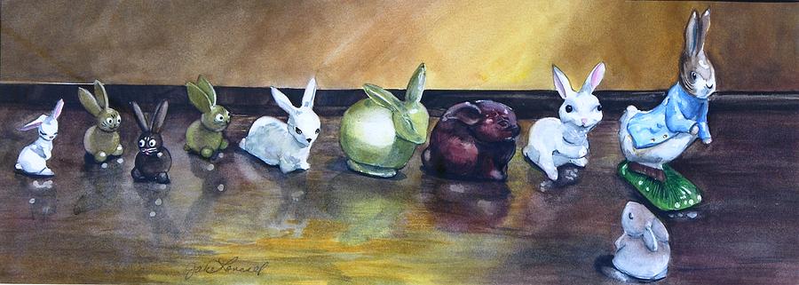March Hares Painting by Jane Loveall