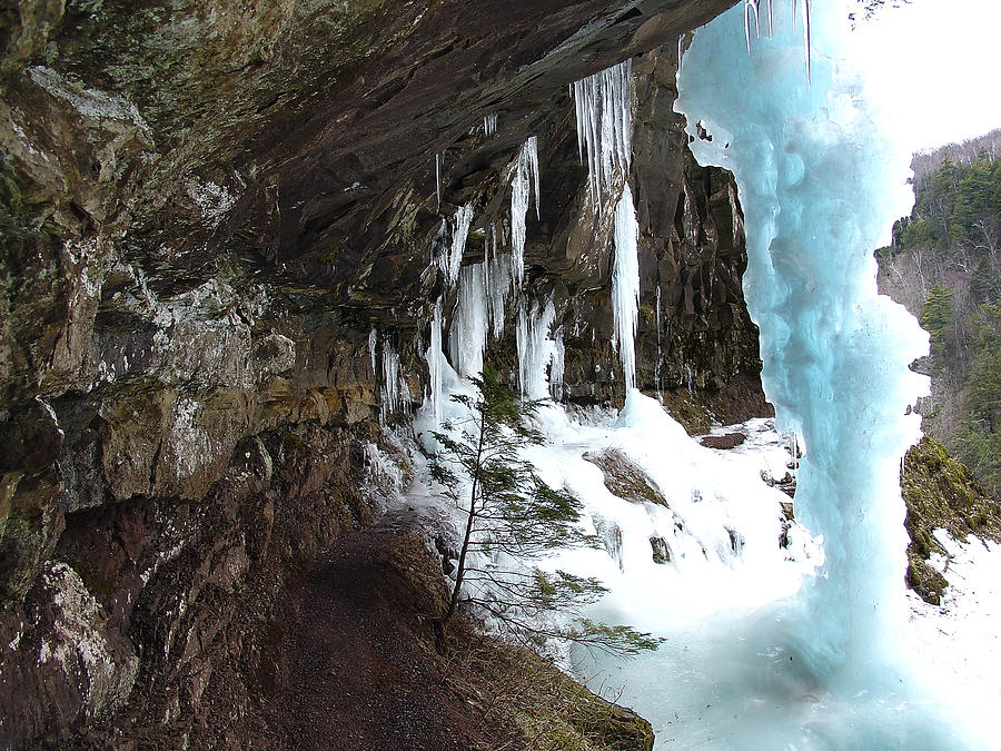 March Ice Beneath the Kaaterskill Falls Photograph by Terrance DePietro