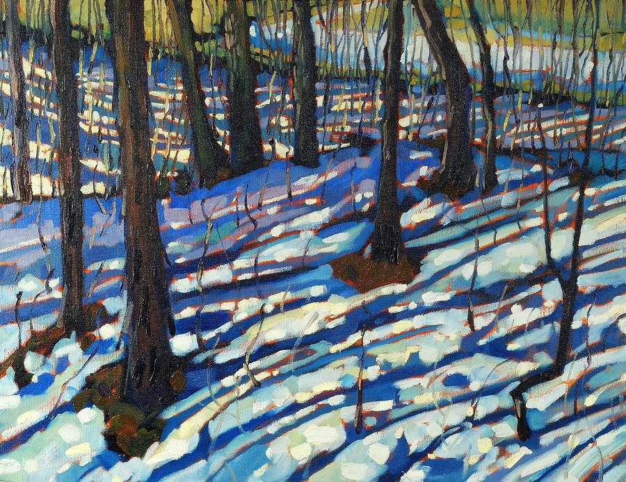Tree Painting - March Lights the Shadows by Phil Chadwick