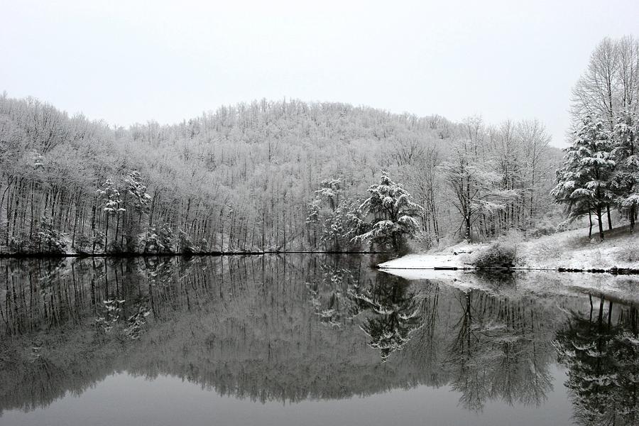 March Snow On The Lake Photograph by JD Brandenburg