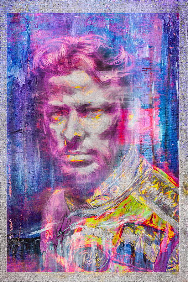 Marco Andretti Digitally Painted Portrait Photograph by David Haskett II
