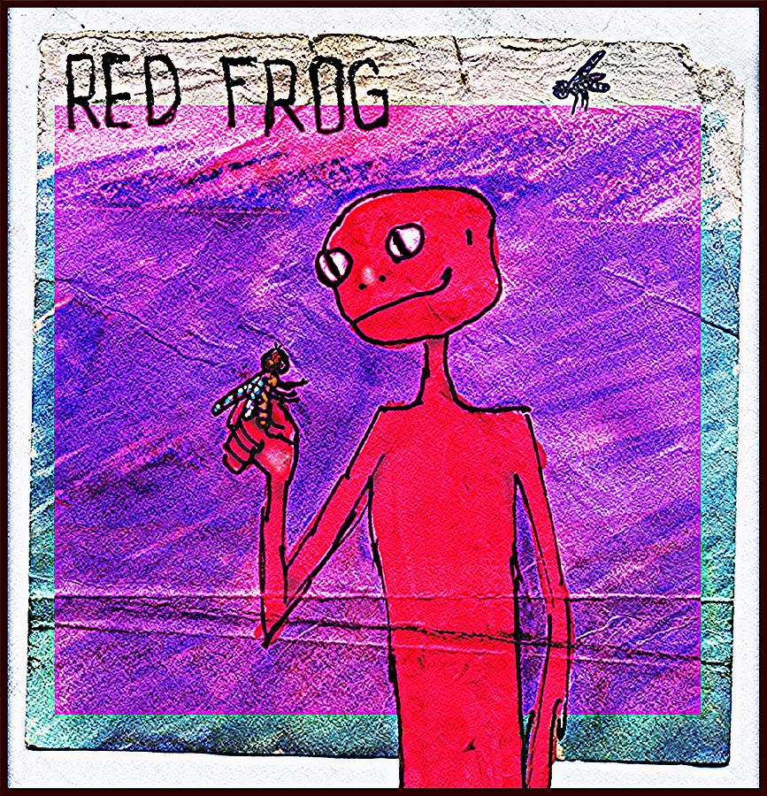 Frog Drawing - Marcs  Red  Frog by Marc Jager