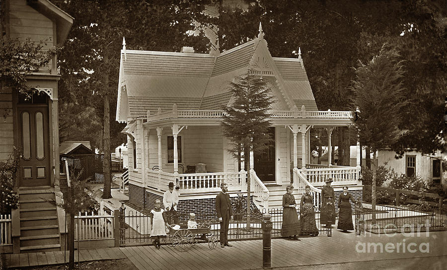 Cottage Photograph -  Marcus D. Hyde residence 148 Forest Ave.  Pacific Grove 1898 by Monterey County Historical Society