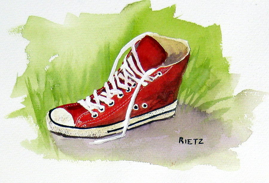 gym red shoe paint