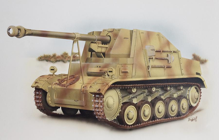 Jagdpanzer Marder II  Painting by Rick Bennett