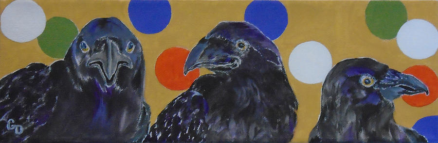 Crow Painting - Mardi Caw by Georgia Donovan