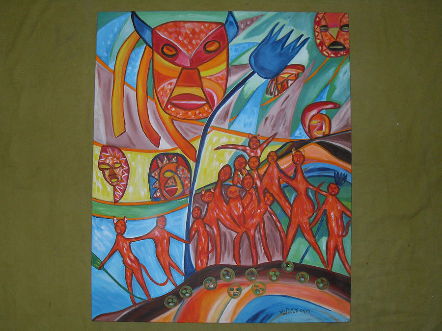 Mardi Gras - 1994 Painting by Nicole VICTORIN