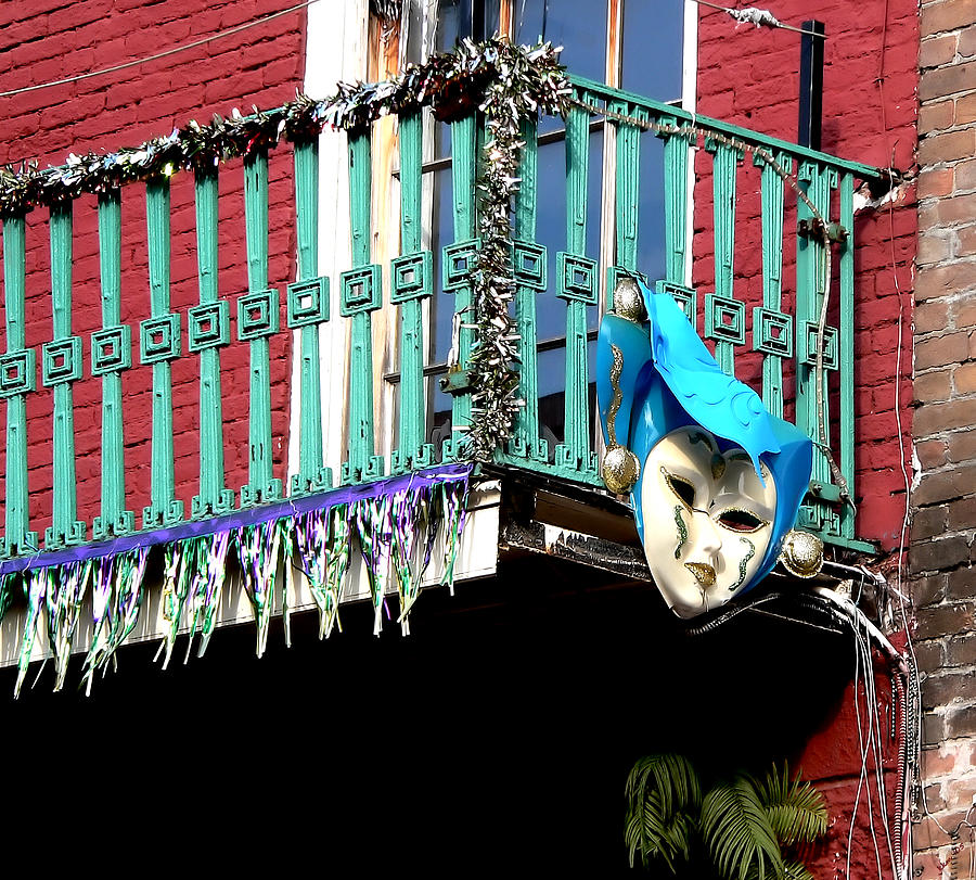 New Orleans Photograph - Mardi Gras Balcony by Kathy K McClellan