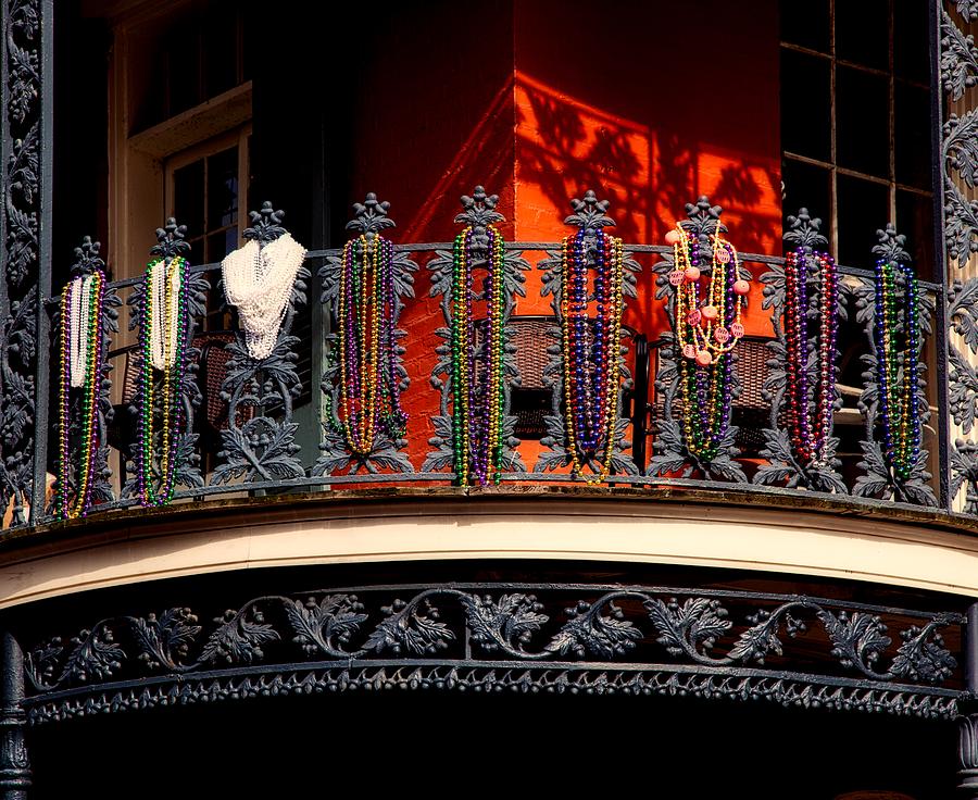 Mardi Gras Beads - French Quarter by Mountain Dreams