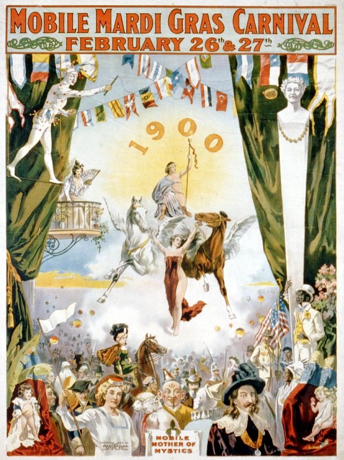 Mardi Gras Carnival - Festival Poster - Vintage Illustration Painting