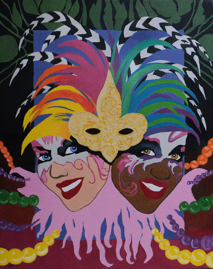 Mardi Gras in Colour Painting by Angelo Thomas
