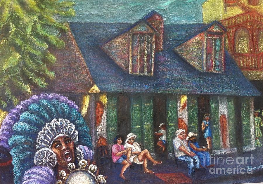 Mardi Gras Indians at Blacksmith Shop Painting by Beverly Boulet
