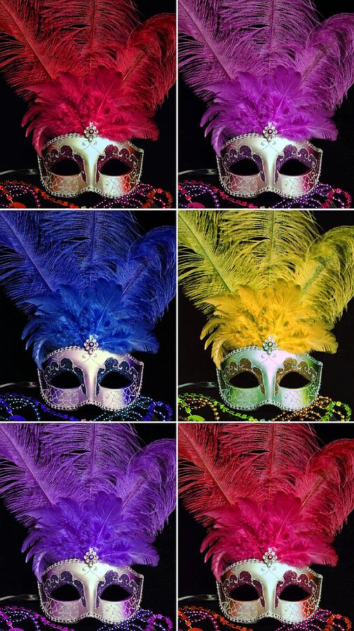 Mardi Gras Mask Collage 2 Photograph by Sheila Kay McIntyre