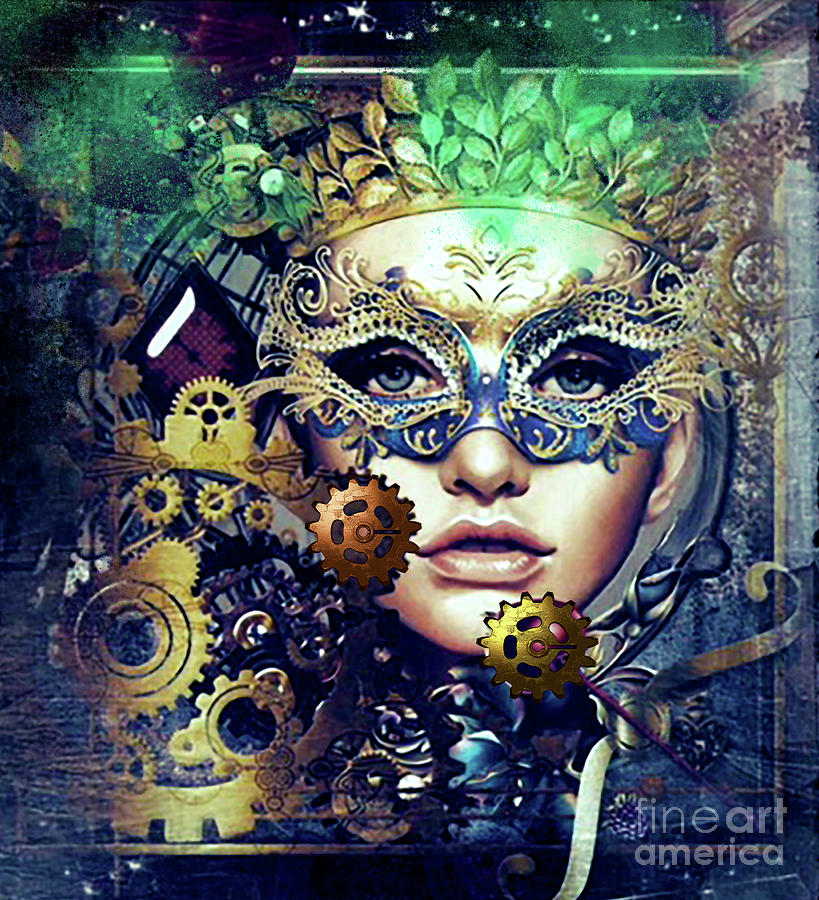 Mardi Gras Mask Digital Art by Kathy Kelly