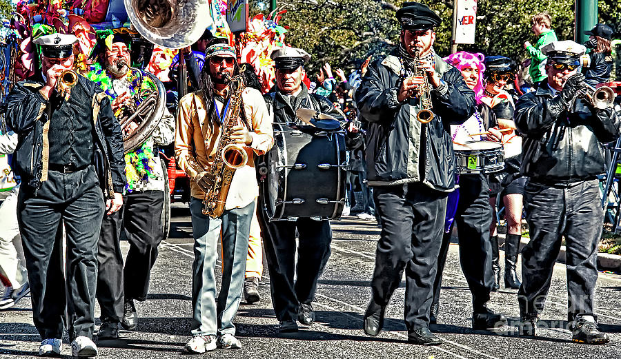 Mardi Gras Musicians Impasto Photograph