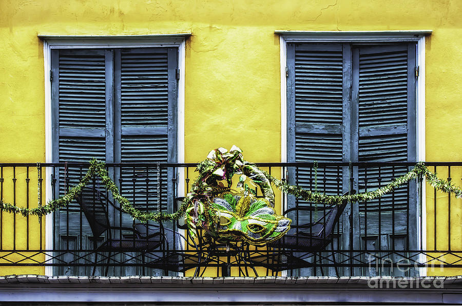 Mardi Gras On The Balcony Photograph by Frances Ann Hattier