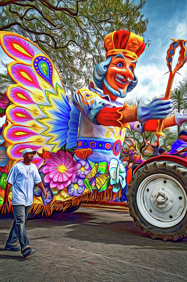Mardi Gras Parade - King of the Butterflies - Paint Photograph by Steve Harrington