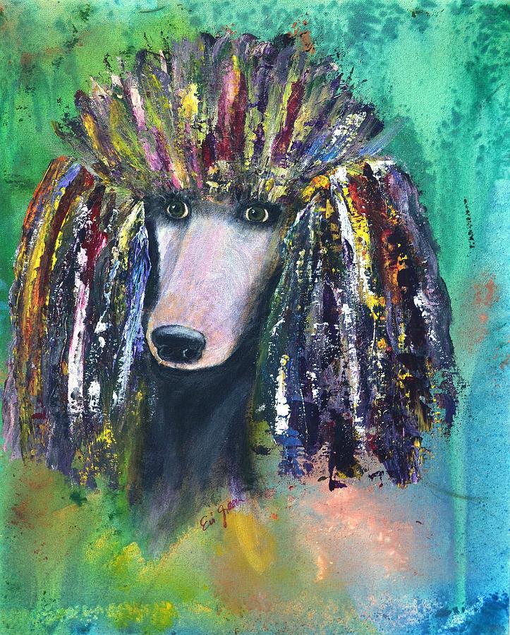 Mardi Gras Poodle Painting by Evi Green