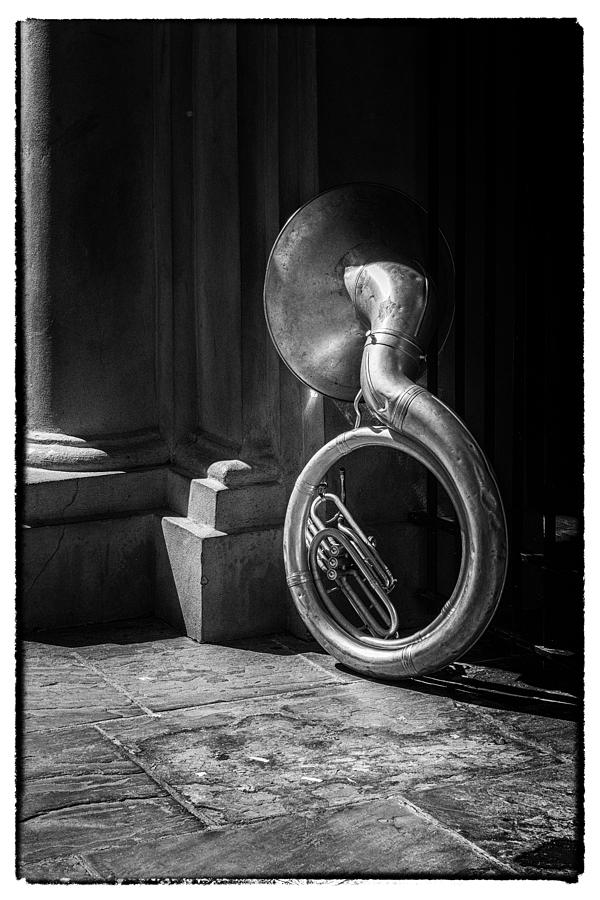 Mardi Gras Tuba at Jackson Square Photograph by Thomas Lavoie