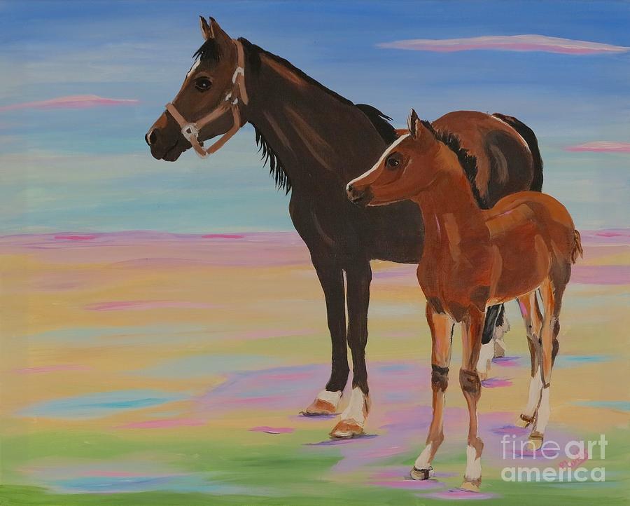 Mare And Colt Painting