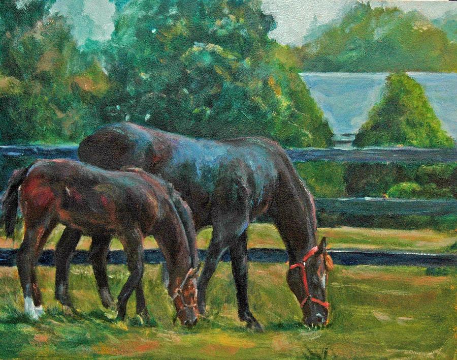 Horse Painting - Mare and Foal by Stephanie Allison