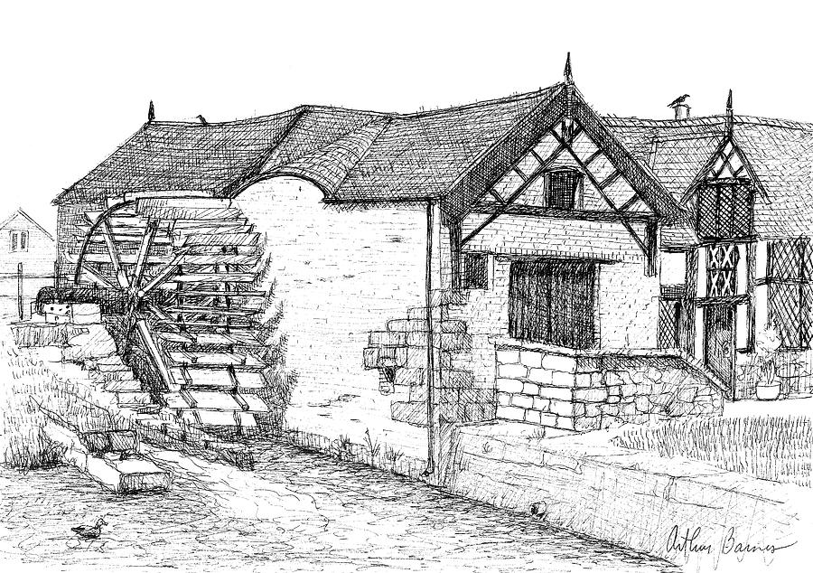 Marford Mill Drawing by Arthur Barnes