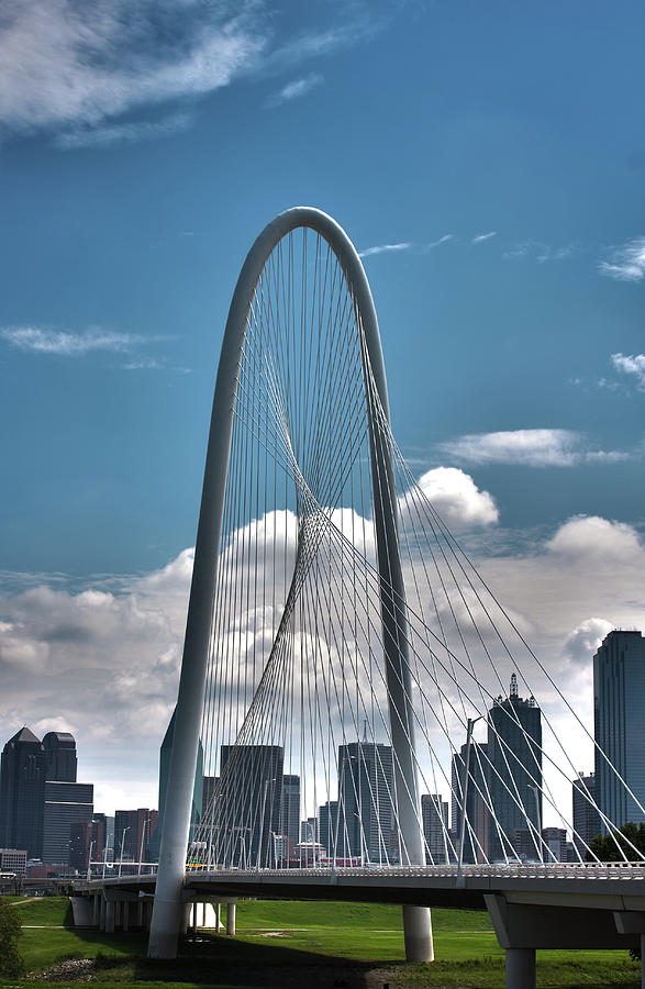 Margaret Hunt Hill Bridge and Dallas Skyline Photograph by Eugene Campbell