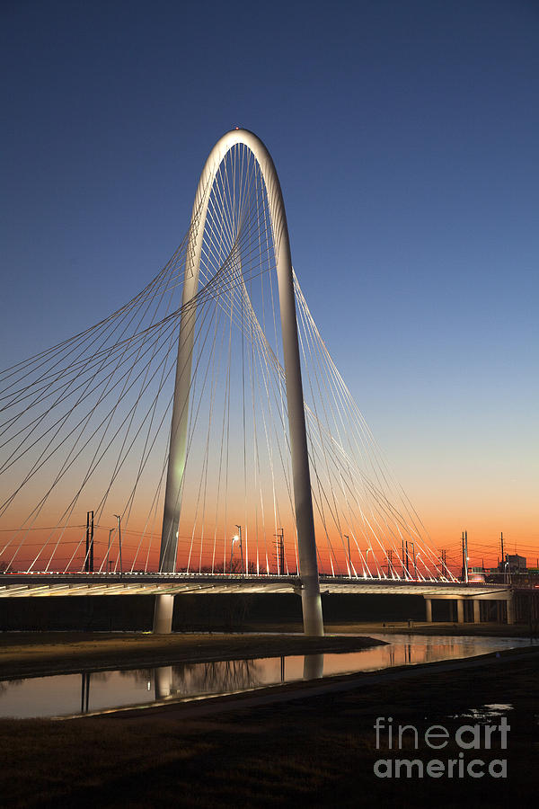 Margaret Hunt Hill Bridge Dallas at Dusk Photograph by Greg Kopriva
