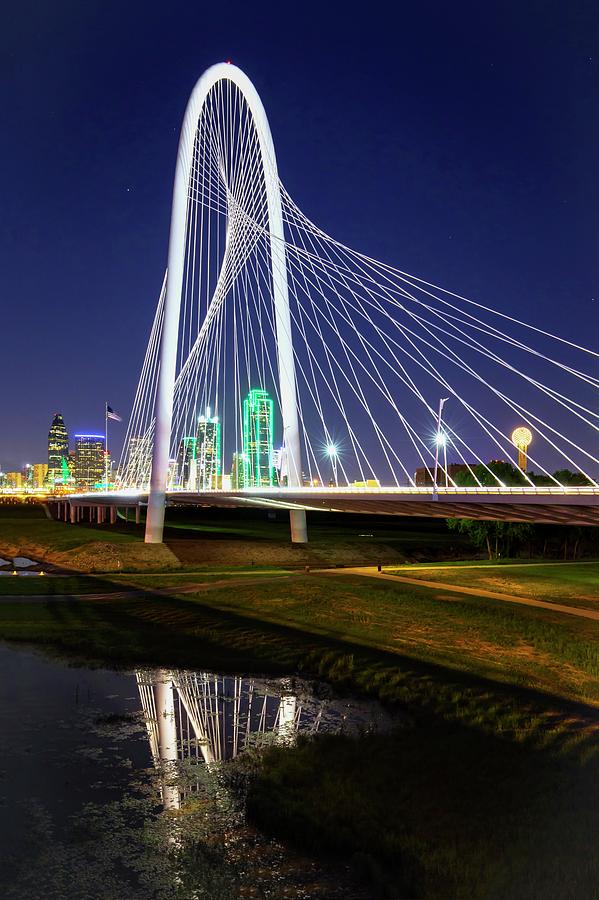 Dallas Texas Margaret Hunt Hill Bridge Reflections Photograph by Harriet Feagin