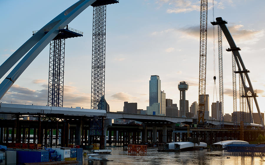 Dallas Photograph - Margaret McDermott Bridge Under Construction by Rospotte Photography